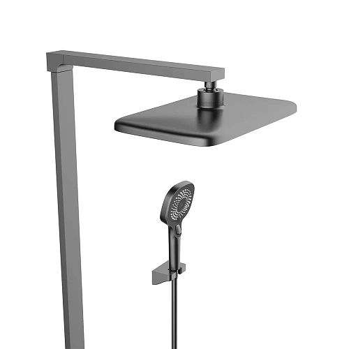 Душевая система Vincea Inspire VSFS-3I13TGM термостатическая с изливом, вороненая сталь Душевая система Vincea Inspire VSFS-3I13TGM термостатическая с изливом, вороненая сталь