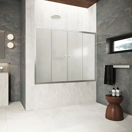 Шторка на ванну Vegas-glass Z2V Protec 180 04 10 1800 мм, профиль никель, стекло сатин Шторка на ванну Vegas-glass Z2V Protec 180 04 10 1800 мм, профиль никель, стекло сатин