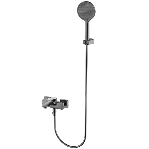 Смеситель для ванны AQUAme Imola AQM6712GM с душевым набором, 120 мм, 3 режима, Серый матовый Смеситель для ванны AQUAme Imola AQM6712GM с душевым набором, 120 мм, 3 режима, Серый матовый