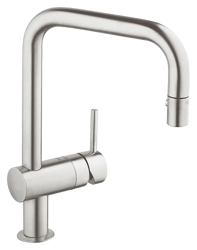 Смеситель для кухни GROHE Minta с выдвижным U-изливом/лейкой, суперсталь (32322DC0) Смеситель для кухни GROHE Minta с выдвижным U-изливом/лейкой, суперсталь (32322DC0)