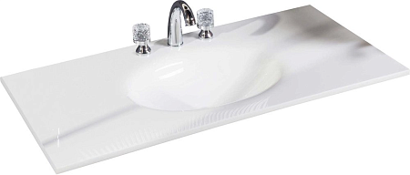 Раковина Boheme Solid Glass белая моноблок 101x52см 850-100 Раковина Boheme Solid Glass белая моноблок 101x52см 850-100