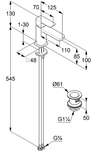Смеситель для раковины Kludi RENON 42266N075 брашированное золото Смеситель для раковины Kludi RENON 42266N075 брашированное золото