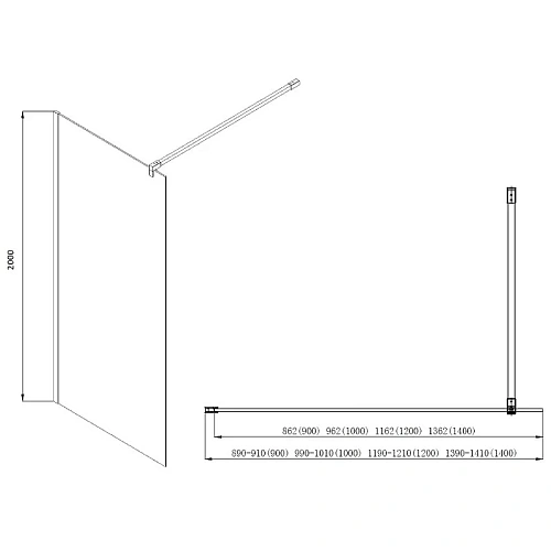 Душевая перегородка Aquatek Walk in 1400x2000 профиль хром, стекло прозрачное AQ WIW 14020CH Душевая перегородка Aquatek Walk in 1400x2000 профиль хром, стекло прозрачное AQ WIW 14020CH