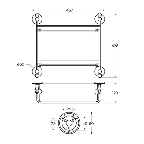 Полка Art&Max Antic Crystal (AM-E-2682BSJ-Do) золото (двойная) Полка Art&Max Antic Crystal (AM-E-2682BSJ-Do) золото (двойная)