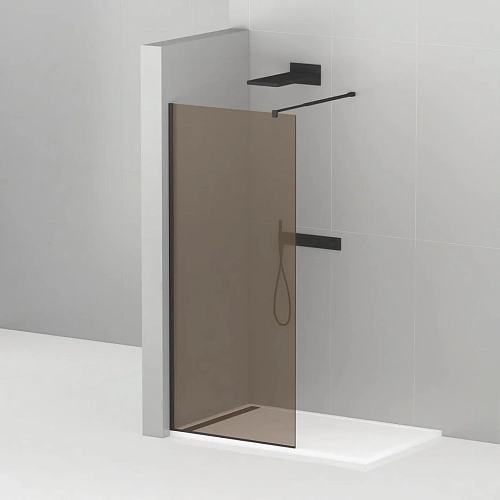 Душевая перегородка CEZARES LIBERTA-L-1-120-BR-NERO 120см стекло тонированное (бронза), профиль черный Душевая перегородка CEZARES LIBERTA-L-1-120-BR-NERO 120см стекло тонированное (бронза), профиль черный