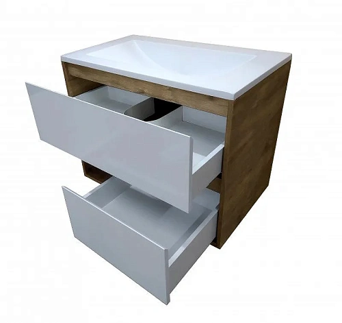 Тумба с раковиной Эстет Monaco Wood ФР-00010675 800х480 подвесная 2 ящика Тумба с раковиной Эстет Monaco Wood ФР-00010675 800х480 подвесная 2 ящика