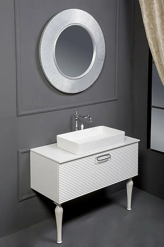 Тумба под раковину Boheme Linea 100 белая + Хром 842-100-WCR Тумба под раковину Boheme Linea 100 белая + Хром 842-100-WCR