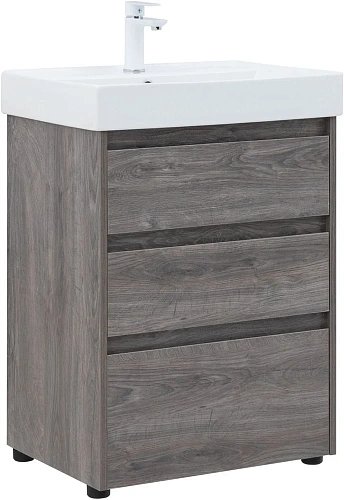 Тумба под раковину Aquanet Nova Lite 60 дуб рошелье (3 ящика) 00302470 Тумба под раковину Aquanet Nova Lite 60 дуб рошелье (3 ящика) 00302470