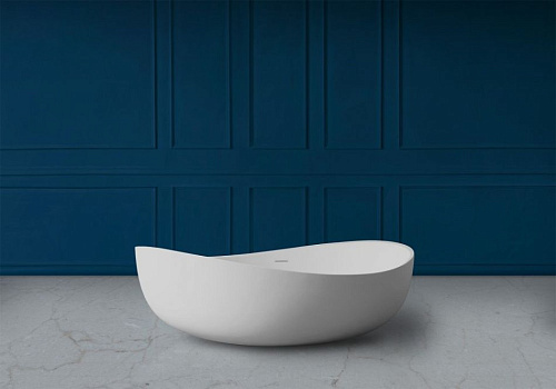 Ванна отдельностоящая ABBER AS9639 180x110 универсальная, белая матовая, искусственный камень Ванна отдельностоящая ABBER AS9639 180x110 универсальная, белая матовая, искусственный камень