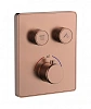 Смеситель для душа Wonzon &amp; Woghand (WW-INF322A-BRG) термостатический встраиваемая на 2 потребителя, брашированное розовое золото