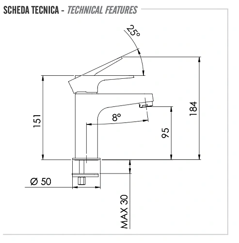 Смеситель для раковины Remer Winner W12 Смеситель для раковины Remer Winner W12