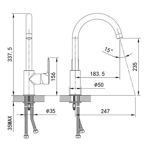 Смеситель для кухни Iddis Cuba CU2LBJ0i05, состаренная латунь Смеситель для кухни Iddis Cuba CU2LBJ0i05, состаренная латунь
