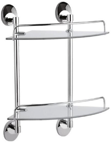 Полка Haiba HB1607-2 стеклянная 2-ярусная с круглыми ножками Полка Haiba HB1607-2 стеклянная 2-ярусная с круглыми ножками