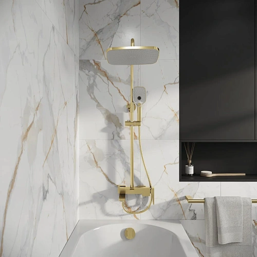 Душевая система GROSSMAN Pragma 500.K35.03.320 золото сатиновый Душевая система GROSSMAN Pragma 500.K35.03.320 золото сатиновый