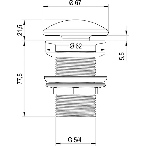 Донный клапан Ravak, без перелива, керамическая накладка белая, X01695 Донный клапан Ravak, без перелива, керамическая накладка белая, X01695