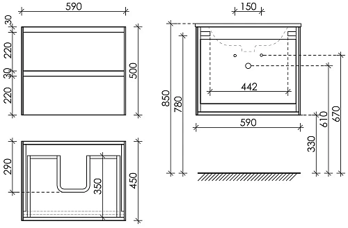 Тумба под раковину Sancos Cento CN60W белый глянец Тумба под раковину Sancos Cento CN60W белый глянец