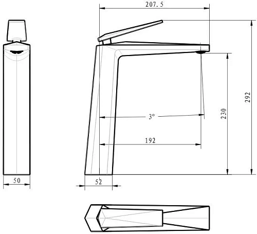 Смеситель для раковины Boheme Venturo белый-золото 382-W Смеситель для раковины Boheme Venturo белый-золото 382-W