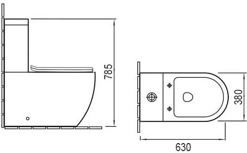 Чаша напольного унитаза Vincea Globo VT2B-14 белый, ультратонкое сиденье soft-close, P-trap Чаша напольного унитаза Vincea Globo VT2B-14 белый, ультратонкое сиденье soft-close, P-trap