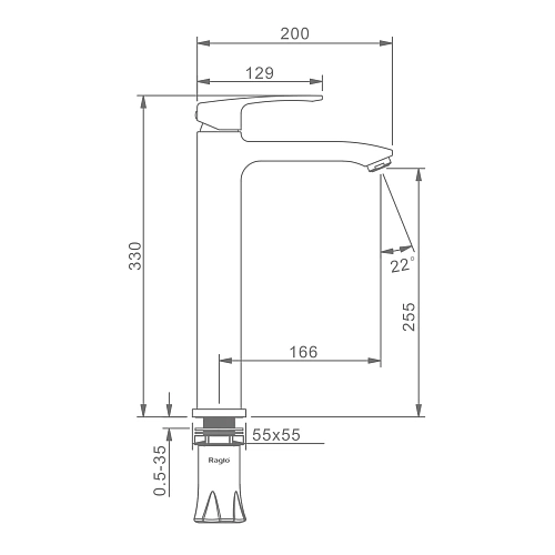 Смеситель для раковины Raglo R01.15.03, золотой сатин Смеситель для раковины Raglo R01.15.03, золотой сатин