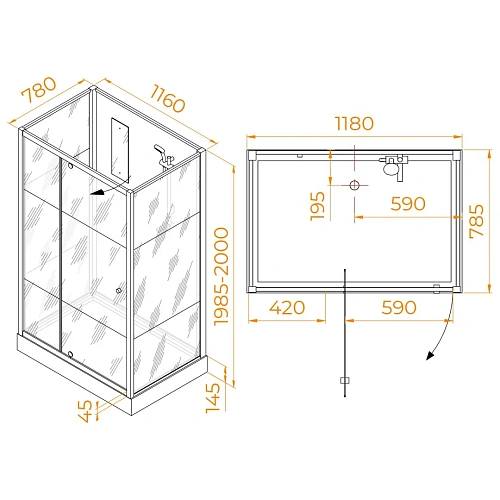 Душевая кабина RGW Andaman AN-207 800x1200 мм 411320782-95 Душевая кабина RGW Andaman AN-207 800x1200 мм 411320782-95