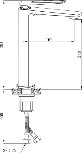 Смеситель для раковины BOCH MANN CHIKA XL BM8590 высокий, хром Смеситель для раковины BOCH MANN CHIKA XL BM8590 высокий, хром