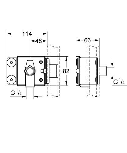 Скрытая часть смесителя GROHE Rapid Pro (39065000) Скрытая часть смесителя GROHE Rapid Pro (39065000)