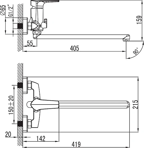 Смеситель для ванны Iddis Harizma HARSBL2i10 универсальный Смеситель для ванны Iddis Harizma HARSBL2i10 универсальный