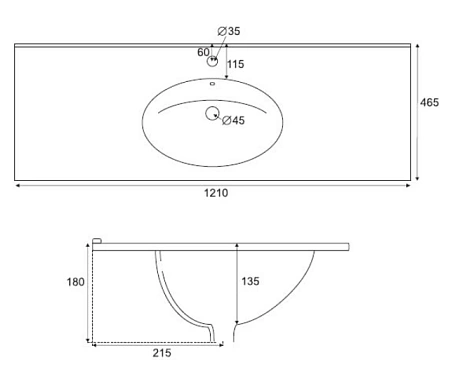 Раковина CEZARES 50163 Раковина CEZARES 50163