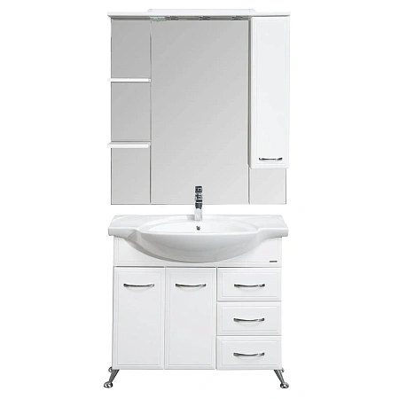 Зеркальный шкаф Aquaton Эмили 105 правый белый 1A008602EM01R Зеркальный шкаф Aquaton Эмили 105 правый белый 1A008602EM01R