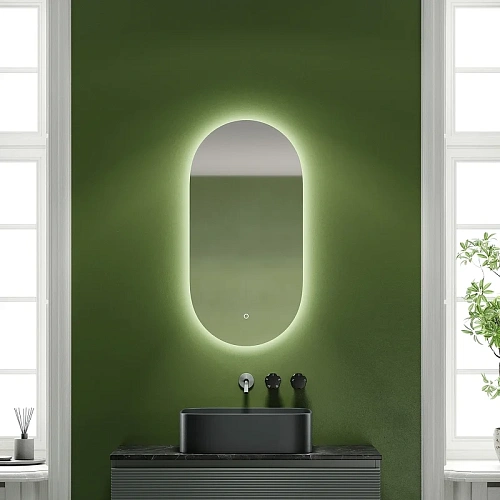 Зеркало Sancos Oval OV45C 450х900 фоновая подсветка с сенсорным управлением Зеркало Sancos Oval OV45C 450х900 фоновая подсветка с сенсорным управлением