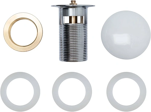 Донный клапан Aquanet белый, с переливом 00333927 Донный клапан Aquanet белый, с переливом 00333927