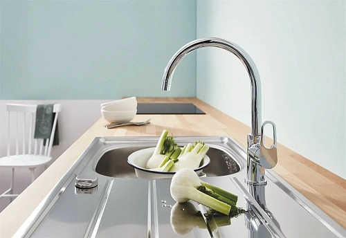 Смеситель для кухни GROHE BauFlow с высоким C-образным изливом, хром (31538001) Смеситель для кухни GROHE BauFlow с высоким C-образным изливом, хром (31538001)