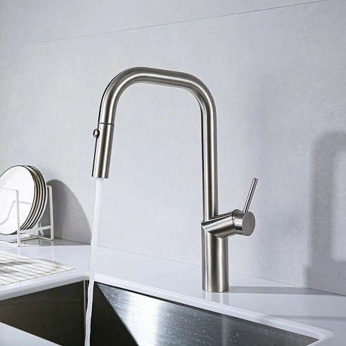 Смеситель для кухни Vincea VKF-107BN, брашированный никель Смеситель для кухни Vincea VKF-107BN, брашированный никель