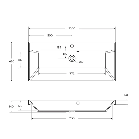 Раковина BelBagno BB1000/450-LV-MR-AST 1000x450 Раковина BelBagno BB1000/450-LV-MR-AST 1000x450