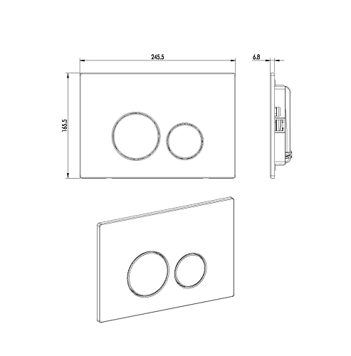 Клавиша смыва Boheme MATT GOLD 649-MG ульраплоская Клавиша смыва Boheme MATT GOLD 649-MG ульраплоская