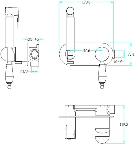 Гигиенический душ Boheme IMPERIALE 425-SW с прозрачным Swarovsky Гигиенический душ Boheme IMPERIALE 425-SW с прозрачным Swarovsky