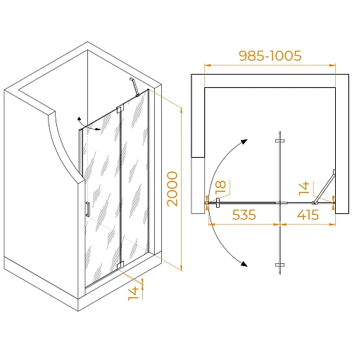 Душевая дверь RGW Hotel HO-014 1000 мм Easy Clean хром 350601410-11 Душевая дверь RGW Hotel HO-014 1000 мм Easy Clean хром 350601410-11