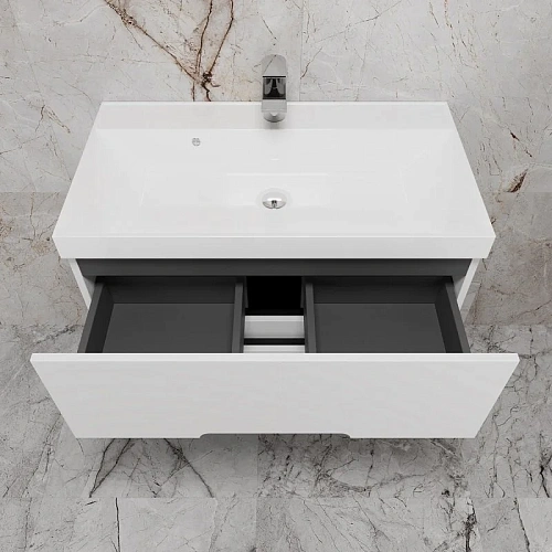 Тумба под раковину Style Line Матис 80 см ЛС-00002446 подвесная, белый матовый Тумба под раковину Style Line Матис 80 см ЛС-00002446 подвесная, белый матовый