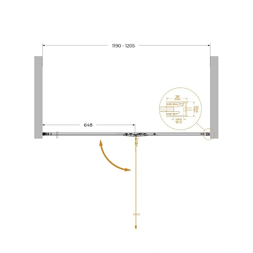 Душевая дверь CEZARES LINER-B-12-120-C-Cr-R 120см стекло прозрачное, профиль хром Душевая дверь CEZARES LINER-B-12-120-C-Cr-R 120см стекло прозрачное, профиль хром