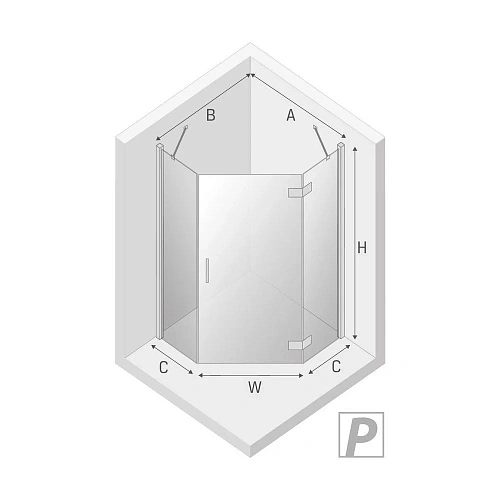 Душевой уголок NEW TRENDY NEW AZURA P 90x90x195 K-0338 (хром) Душевой уголок NEW TRENDY NEW AZURA P 90x90x195 K-0338 (хром)