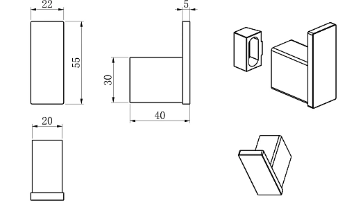 Крючок Wonzon & Woghand хром (WW-V2301-CR) Крючок Wonzon & Woghand хром (WW-V2301-CR)