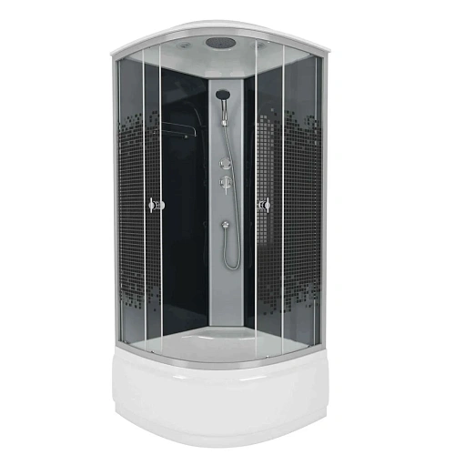 Душевая кабина Niagara NG-7509-14BLACK (1000х1000х2150) высокий поддон (40см) стекло мозаика 7509 Душевая кабина Niagara NG-7509-14BLACK (1000х1000х2150) высокий поддон (40см) стекло мозаика 7509