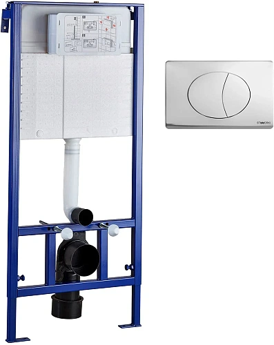 Инсталляция для унитаза STWORKI 510162 с кнопкой смыва 230823 хром матовый 559915 Инсталляция для унитаза STWORKI 510162 с кнопкой смыва 230823 хром матовый 559915