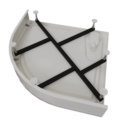 Душевой уголок Radomir Берген RD 80х80 1-03-1-0-0-3490 радиальный, стекло прозрачное, поддон с каркасом и сифоном хром, профиль белый Душевой уголок Radomir Берген RD 80х80 1-03-1-0-0-3490 радиальный, стекло прозрачное, поддон с каркасом и сифоном хром, профиль белый