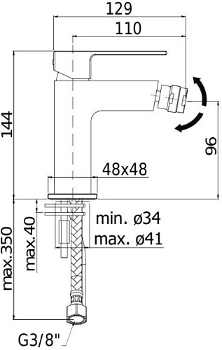 Смеситель для биде Paffoni Elle EL131NO Смеситель для биде Paffoni Elle EL131NO