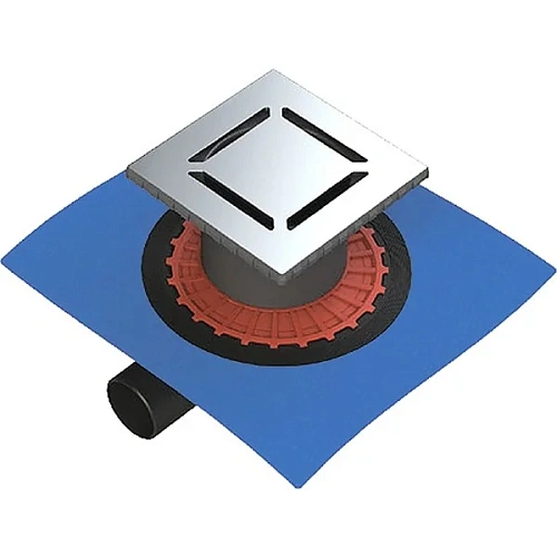 Душевой трап BERGES ZENTRUM Norma 150х150, хром глянец, выпуск D50 H65 боковой 091363 Душевой трап BERGES ZENTRUM Norma 150х150, хром глянец, выпуск D50 H65 боковой 091363