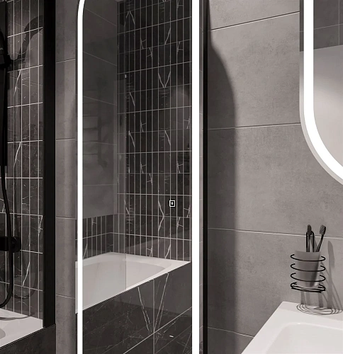 Шкаф-пенал STWORKI Мальмё МВК076 45, с подсветкой, черный 541644 Шкаф-пенал STWORKI Мальмё МВК076 45, с подсветкой, черный 541644