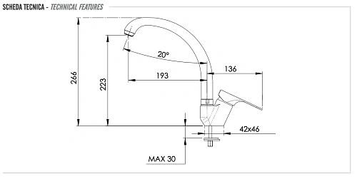 Смеситель для кухни Remer Class Line L42 Смеситель для кухни Remer Class Line L42