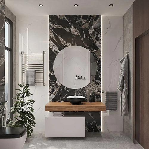 Комплект мебели STWORKI Ольборг 120 столешница дуб французский, без отверстий, c тумбой 80, с ракови 536655 Комплект мебели STWORKI Ольборг 120 столешница дуб французский, без отверстий, c тумбой 80, с ракови 536655