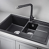 Кухонная мойка Granula 7802, ШВАРЦ (чёрный металлик), кварц 775х495 Кухонная мойка Granula 7802, ШВАРЦ (чёрный металлик), кварц 775х495